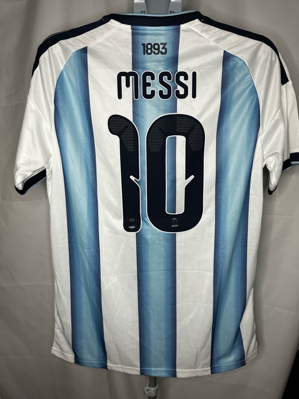 adidas Argentina #10 Soccer Jersey - Sky Blue & White with Gold Accents Size XL - Picture 3 of 4